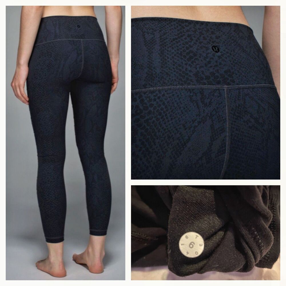 EUC Rare LULULEMON High Times Pant Tech Mesh Desert Snake Deep Coal Black Size 6 - Picture 3 of 8